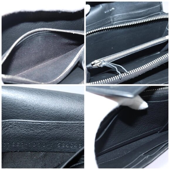 BALENCIAGA Paper Manny Long Wallet Leather Black Silver - Picture 14 of 15